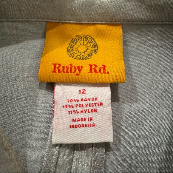 Ruby Rd. Silver Shimmer Button-Up Jacket Size 12 - Picture 8 of 9